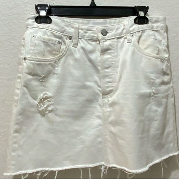 BOYISH Skirt Womens 28 White Denim Mini- Skirt - Picture 11 of 12